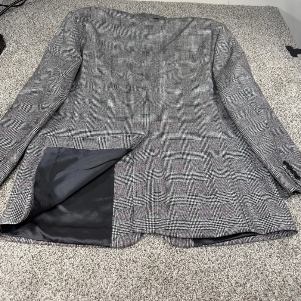 Brooks Brothers Loro Piana Wool Blazer Mens 46 Regular Grey‎ Glen Plaid